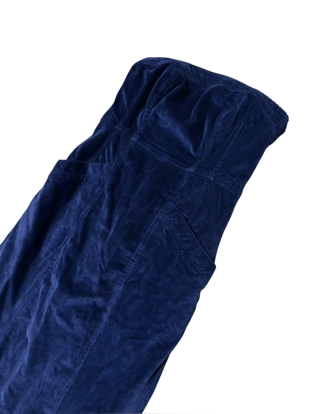 Pilcro Strapless Corduroy Slim Midi Dress in Blue Size 2 - Picture 5 of 8
